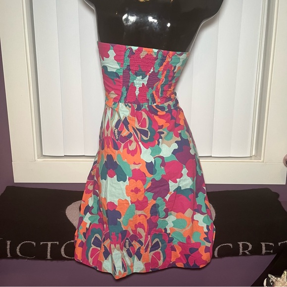 H&M Strapless Abstract Print Mini Cotton Dress Size 4 - Picture 4 of 6